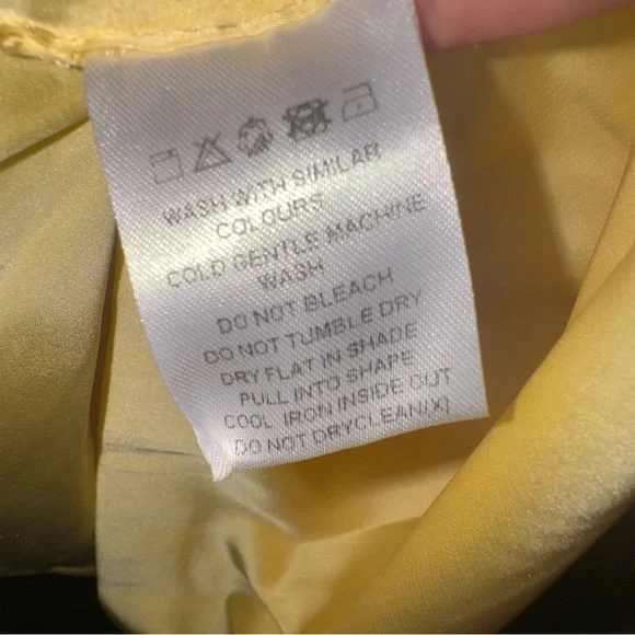 Meshki Tasia Tie Front Satin Mini Dress in Lemon yellow S NWT - Picture 16 of 16